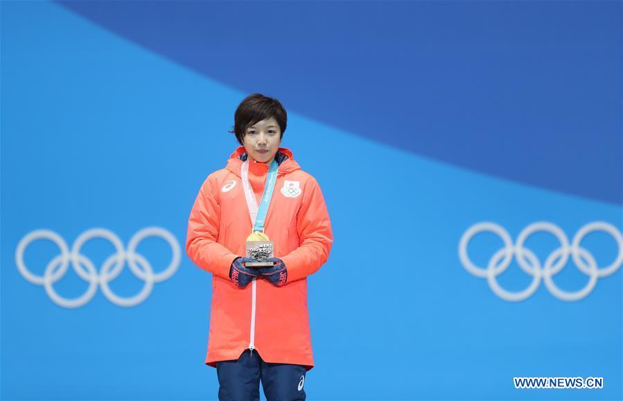 (SP)OLY-SOUTH KOREA-PYEONGCHANG-SPEED SKATING-LADIES' 500M-MEDAL CEREMONY