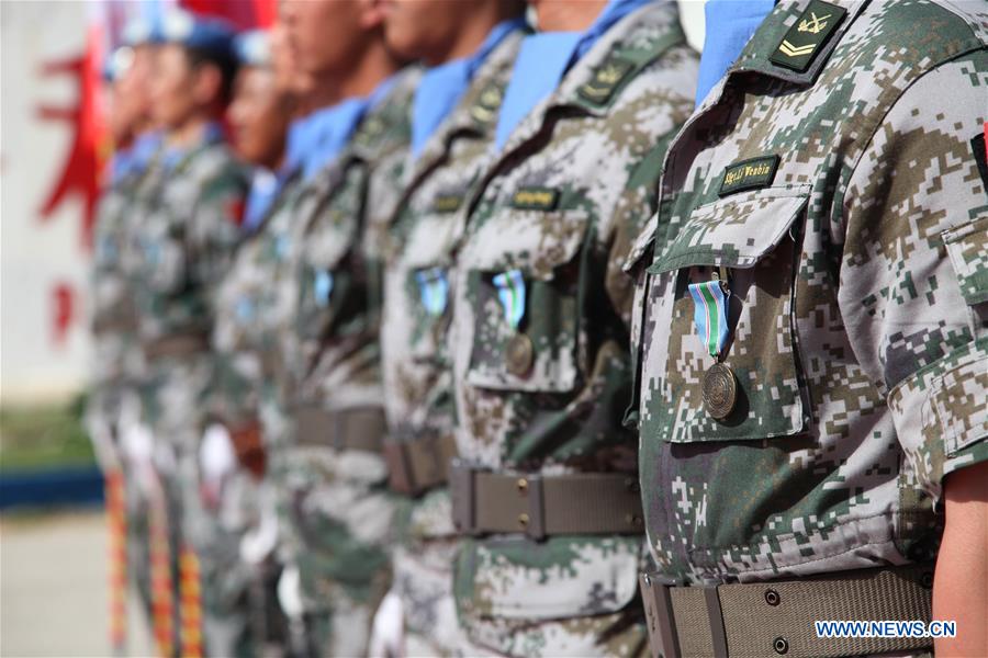 LEBANON-HANNIYAH VILLAGE-CHINESE PEACEKEEPERS-UN PEACE MEDAL OF HONOR-AWARDING