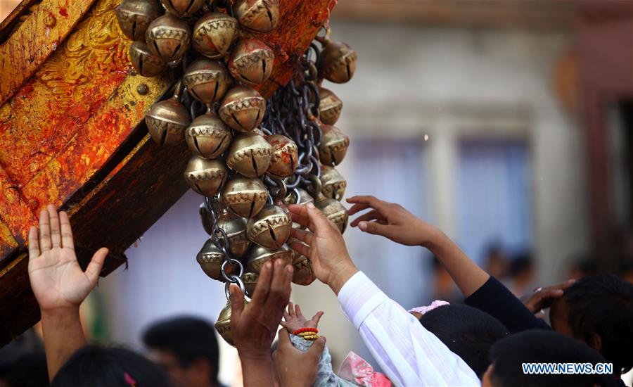 NEPAL-BHAKTAPUR-BISKET JATRA FESTIVAL