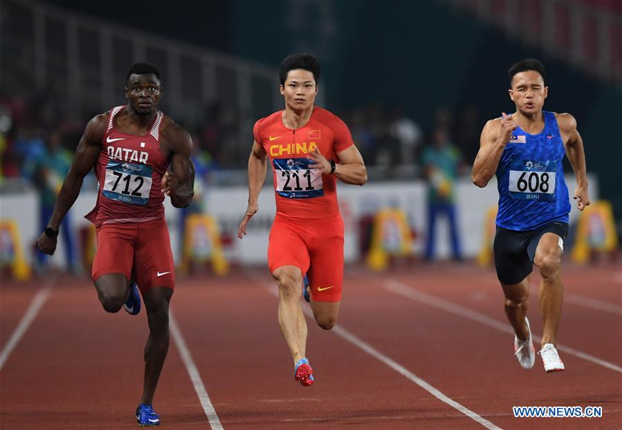 (SP)INDONESIA-JAKARTA-ASIAN GAMES-ATHLETICS-MEN'S 100M SEMIFINAL