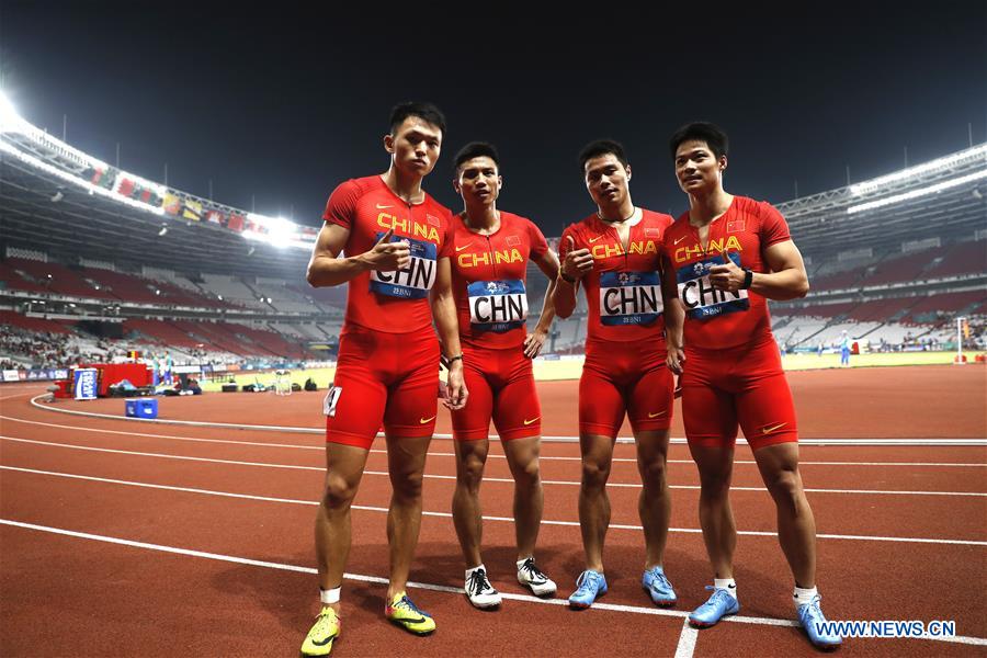 (SP)INDONESIA-JAKARTA-ASIAN GAMES-ATHLETICS-MEN'S 4X100M RELAY