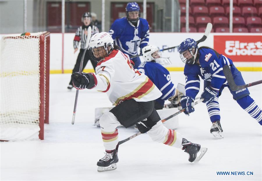 (SP)CANADA-TORONTO-ICE HOCKEY-CWHL-SHENZHEN KRS VANKE RAYS VS TORONTO FURIES