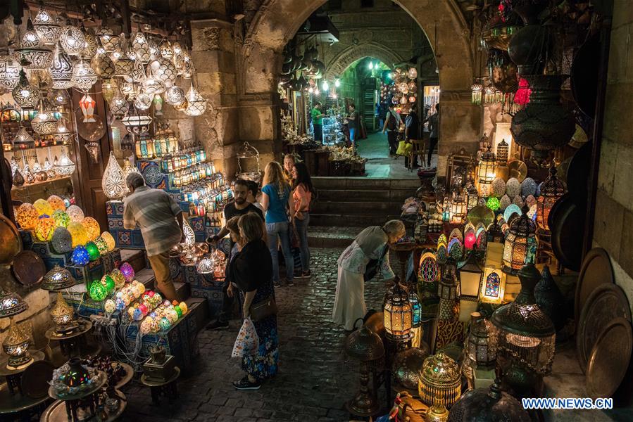 EGYPT-CAIRO-KHAN EL-KHALILI-NIGHT VIEW