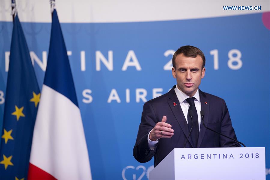 ARGENTINA-BUENOS AIRES-G20 SUMMIT-FRANCE-PRESIDENT-PRESS CONFERENCE