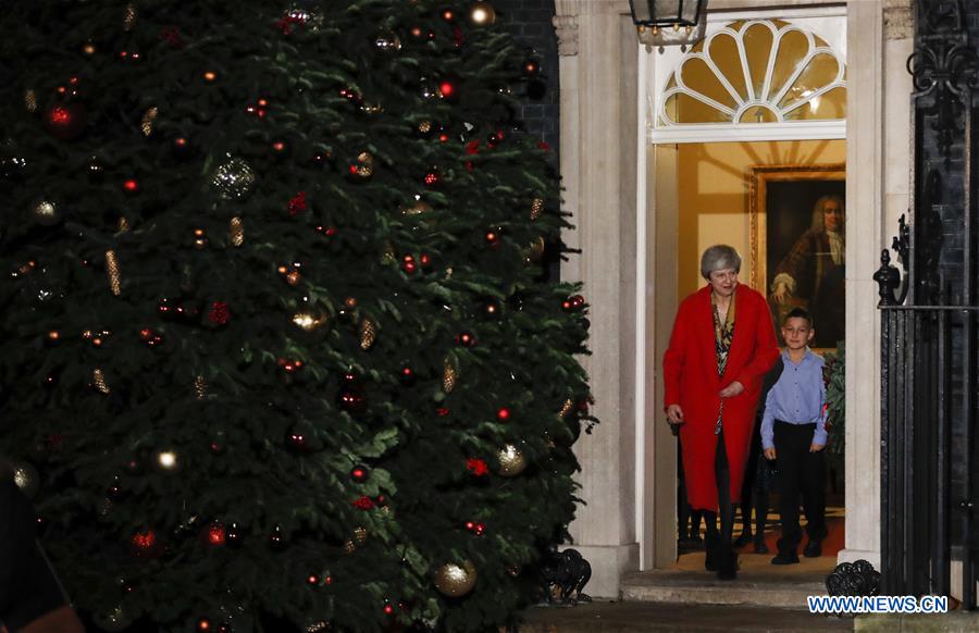 BRITAIN-LONDON-THERESA MAY-CHRISTMAS TREE LIGHT-SWITCH ON