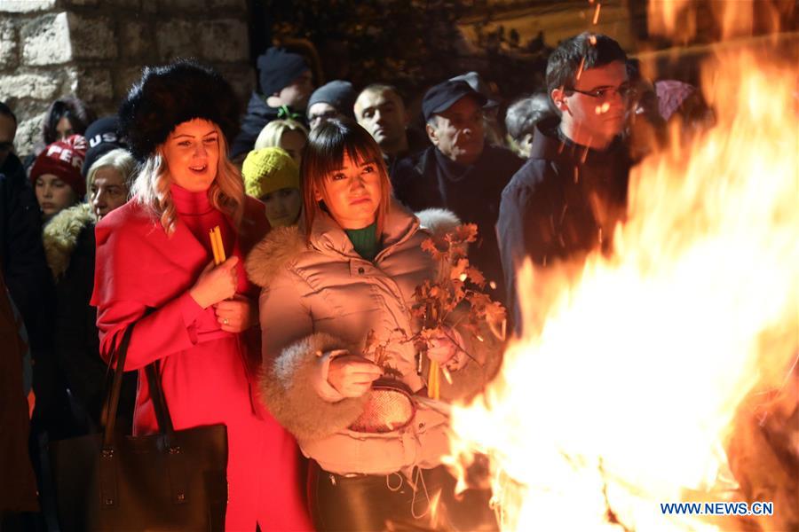 BOSNIA AND HERZEGOVINA-SARAJEVO-ORTHODOX-CHRISTMAS EVE