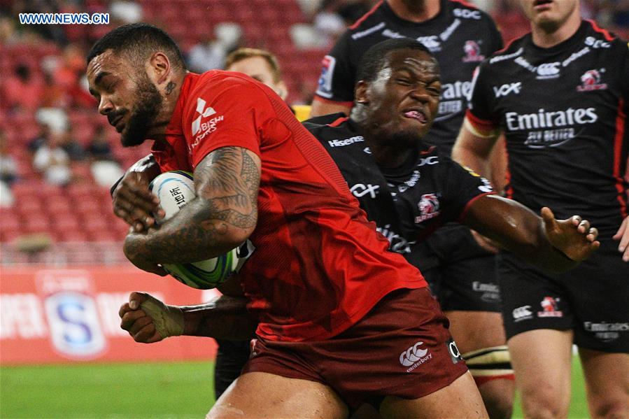 (SP)SINGAPORE-RUGBY-SUPER RUGBY-SUNWOLVES VS LIONS