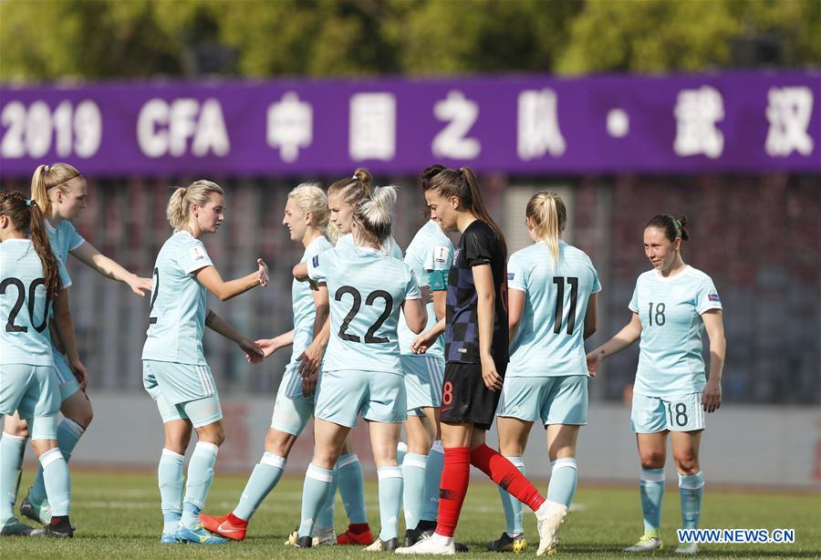 (SP)CHINA-WUHAN-FOOTBALL-INTERNATIONAL WOMEN'S FOOTBALL TOURNAMENT WUHAN 2019-3RD PLACE FINAL-RUSSIA VS CROATIA