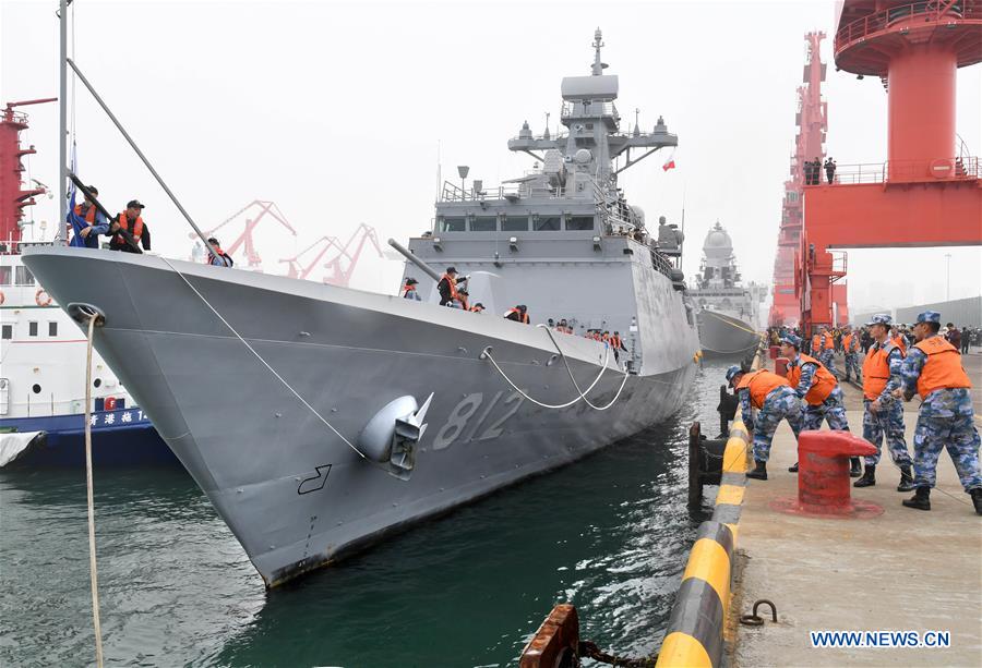 CHINA-QINGDAO-NAVY PARADE-FOREIGN VESSEL-ARRIVAL (CN)