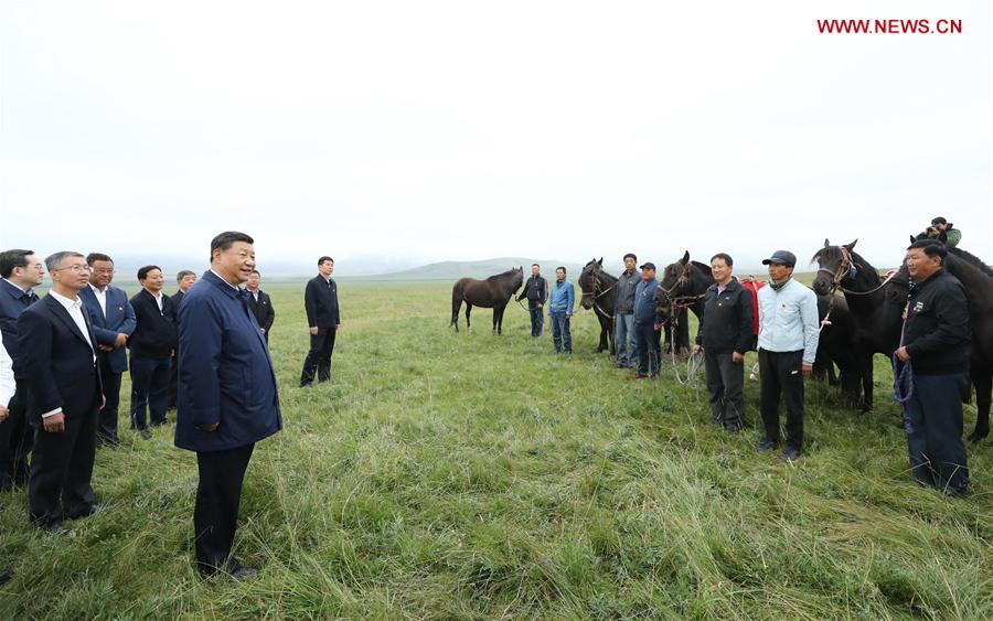 CHINA-GANSU-SHANDAN COUNTY-XI JINPING-INSPECTION (CN)