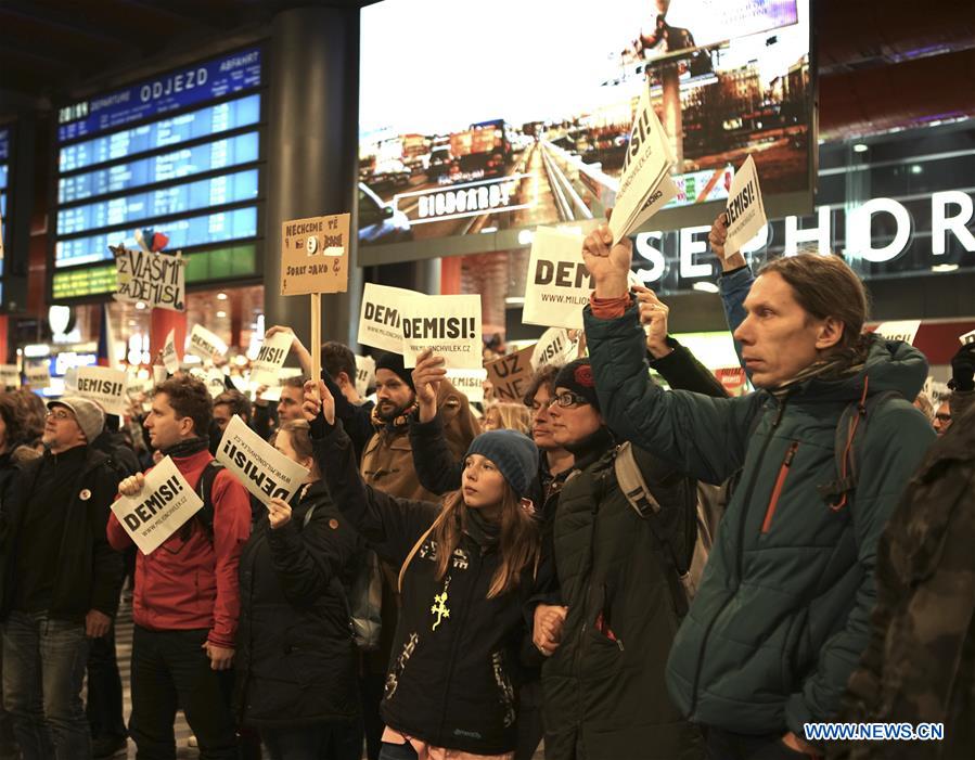 CZECH REPUBLIC-PRAGUE-DEMONSTRATION-PM