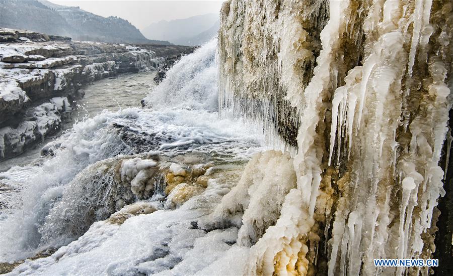 CHINA-SHAANXI-HUKOU WATERFALL-WINTER SCENERY (CN)