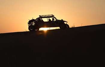 Desert scenic area in Ordos of north China's Inner Mongolia