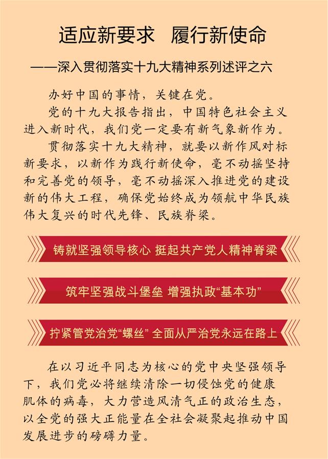 （新华全媒头条·图文互动）（1）适应新要求 履行新使命——深入贯彻落实十九大精神系列述评之六