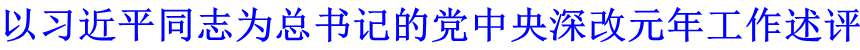 以习近平同志为总书记的党中央深改元年工作述评