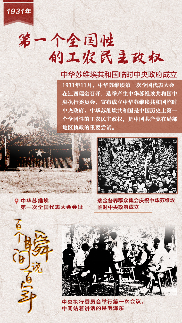 1931，第一个全国性的工农民主政权